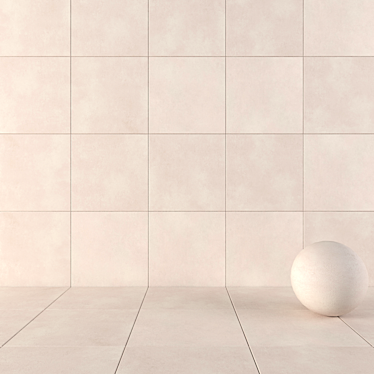 Core Beige Concrete Wall Tiles: Multi-Texture Design 3D model image 1 