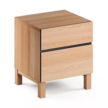 Xander Ash/Navy Blue Bedside Table 3D model image 1 