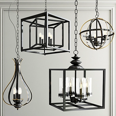 Pendant Light Collection: Elegant Lighting Fixtures 3D model image 1 