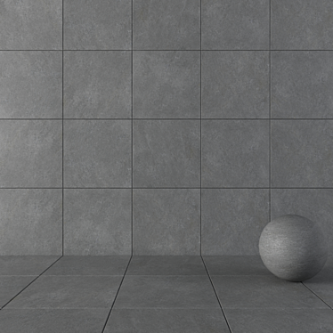 Concrete Wall Tiles: Cumulus Anthracite+Texture Set 3D model image 1 