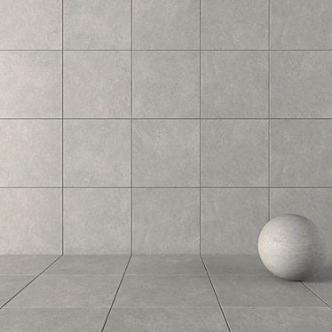 Cumulus Grey Concrete Wall Tiles: Stylish and Versatile 3D model image 1 