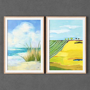 Artistic Frames: Collection of 2 exquisite pieces 3D model image 1 