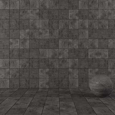 Ares Black Concrete Wall Tiles - Set of 1 3D model image 1 