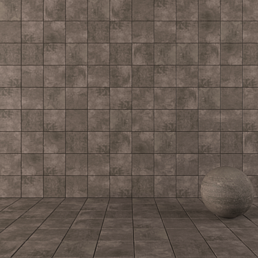 Ares Brown Concrete Wall Tiles 3D model image 1 