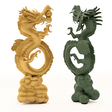 Majestic Dragon Sculpture 3D model image 1 