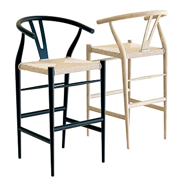 Crate & Barrel Crescent Bar Stool: Sleek and Stylish Seating 3D model image 1 