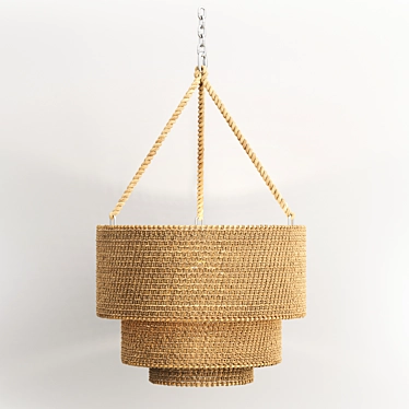 Rustic Woven Pendant Light 3D model image 1 