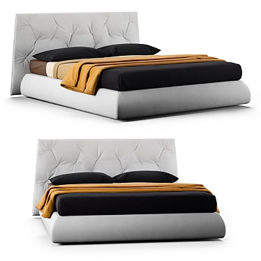 Elegant Lenny Double Bed: Sleek and Spacious 3D model image 1 