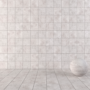 Stylish Ares Grey Concrete Tiles 3D model image 1 