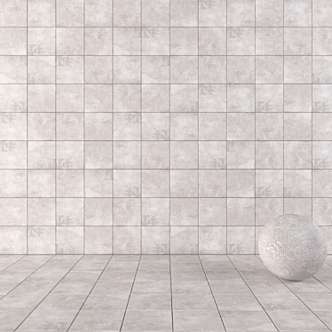 Ares Gray Concrete Wall Tiles 3D model image 1 