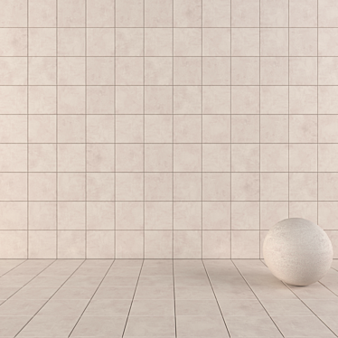 Ares Ivory Concrete Wall Tiles 3D model image 1 