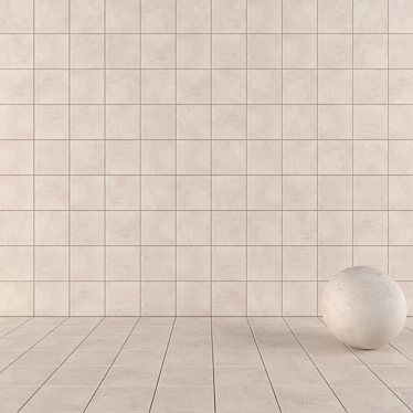 Ares Ivory Concrete Wall Tiles 3D model image 1 