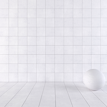 Ares White Concrete Wall Tiles 3D model image 1 