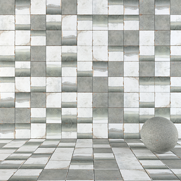 Bloom Flora Concrete Tiles: Multi-Texture Set 3D model image 1 