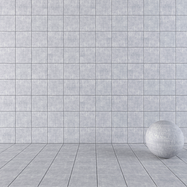 Cayenne Gray Concrete Wall Tiles: Multi-textured, High-definition 3D model image 1 