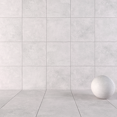 Sleek Concrete Wall Tiles 3D model image 1 
