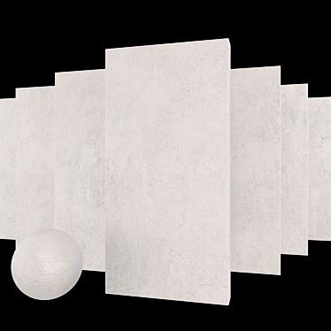 White Concrete Set: Modern Multi-Texture Tiles 3D model image 1 