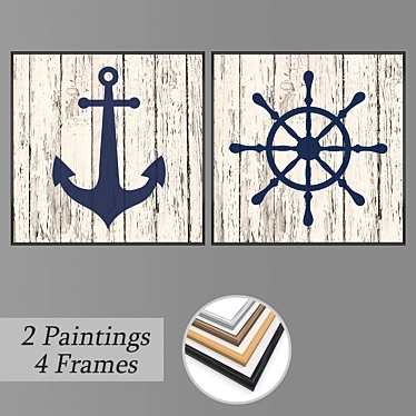 Modern Wall Art Set with Multiple Frames 3D model image 1 