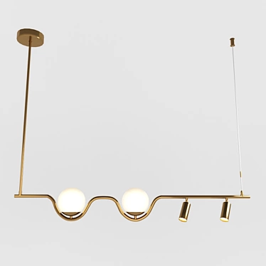 Le Vita Gold Duo Pendant Light 3D model image 1 