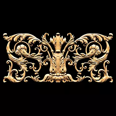 Elegant Baroque Carved Trim - Perfect for CNC and Render 3D model image 1 