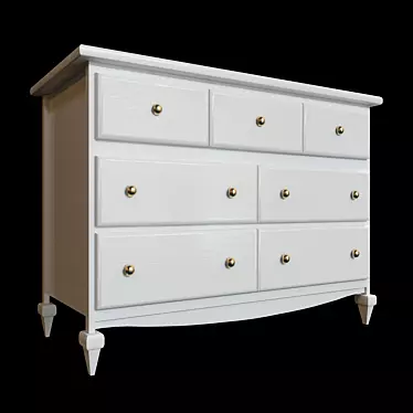 Classic Wooden Drawer Chest: Polys 2952 3D model image 1 