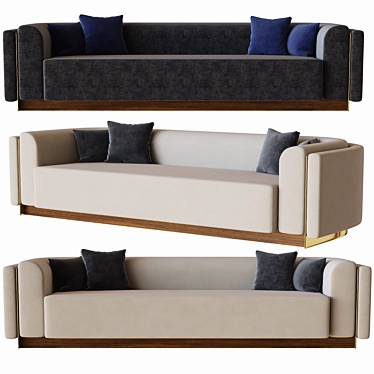 Luxurious Wellington Laskasas Sofa 3D model image 1 