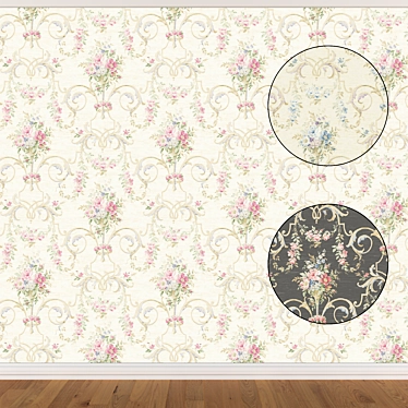 Seamless Wallpaper Set - 3 Color Variations 3D model image 1 