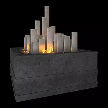 Modern Fireplace 3D Model 3D model image 1 