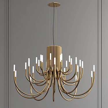  Modern LED Iron Chandelier: THEPALM 3D model image 1 