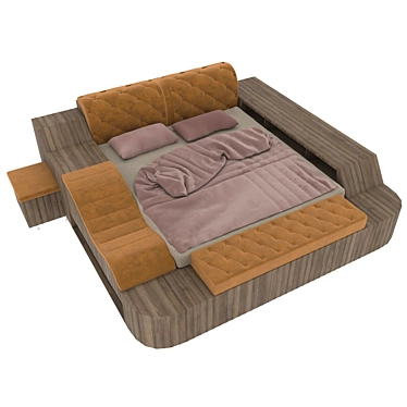 Florence Bed: Stylish Comfort for a Restful Sleep 3D model image 1 