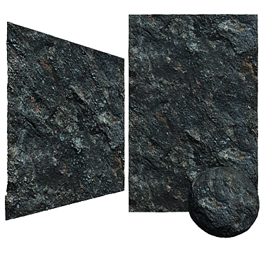 6K High Resolution Tileable Black Rock Stone Wall Cliff 3D model image 1 