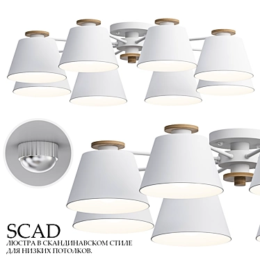 Low Ceiling Scandinavian Style Pendant Light 3D model image 1 