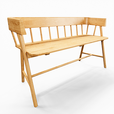 HKLiving Teak Wood Garden Bench 3D model image 1 