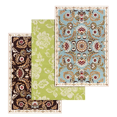 Luxury Carpets Collection: Set of 3 High-Quality Textured Rugs 3D model image 1 