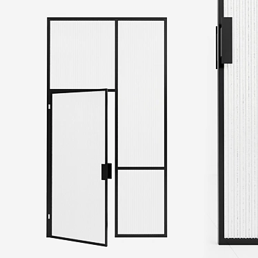 Title: Swing Glass Partition Door 3D model image 1 