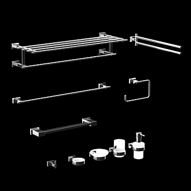 Sleek Grohe Cube Bathroom Set 3D model image 1 