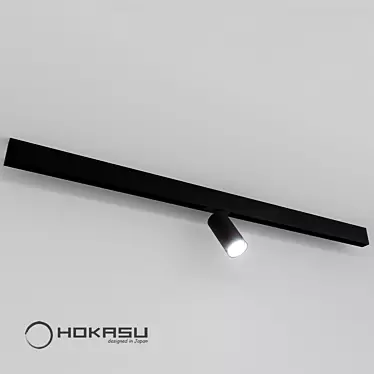 Sleek Magnetic Spotlight: HOKASU OneLine+ Spot 3D model image 1 