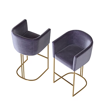 Elegant Bar Chair: Stylish Design, Comfortable Seating 3D model image 1 