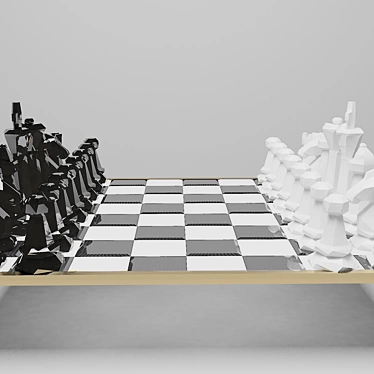 Title: Low-Poly Marble Chess 3D model image 1 