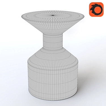 Minimalist Mango Wood Stool 3D model image 1 