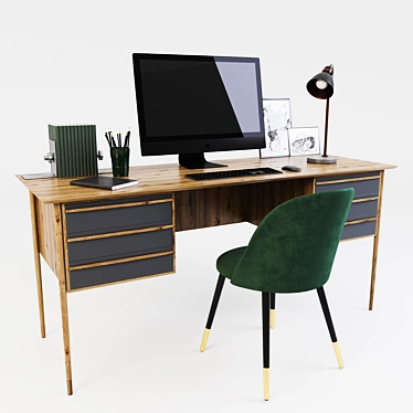 Modern Workstation Set 3D model image 1 