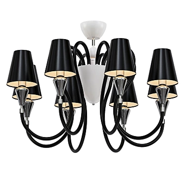 Elegant Black Textile Ceiling Chandelier 3D model image 1 