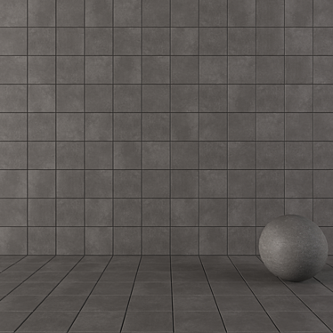 Anthracite Concrete Wall Tiles 3D model image 1 