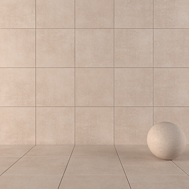 Elegant Beige Concrete Wall Tiles 3D model image 1 