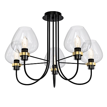 Sleek Black Lumion Ilona Ceiling Chandelier 3D model image 1 