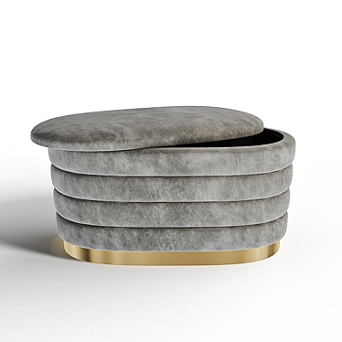 Gray Upholstered Bench Dallas 3D model image 1 