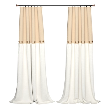 Modern Two-Tone Slider Curtain 3D model image 1 