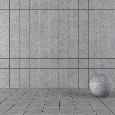 Wind Grey Concrete Wall Tiles - Set of 2 3D model image 1 