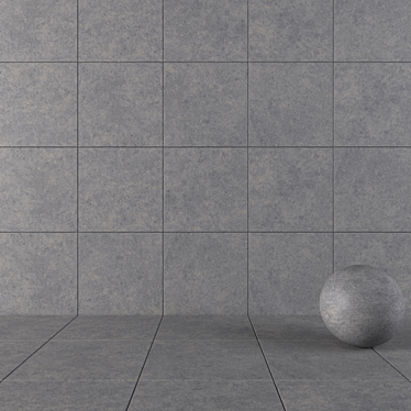 Concrete Wall Tiles in Gray: Wind Collection 3D model image 1 