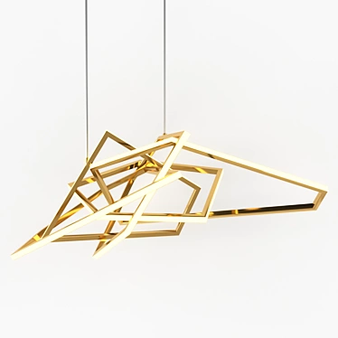 Modern Gold Acrylic Pendant Light 3D model image 1 